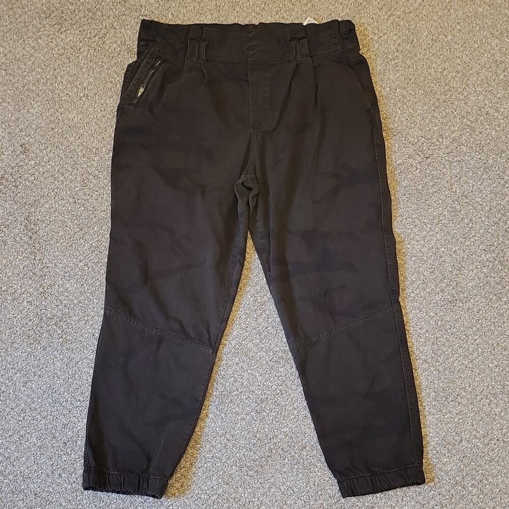 ZARA BASIC Black Camouflage Tapered Unisex Jogger Pants Cotton